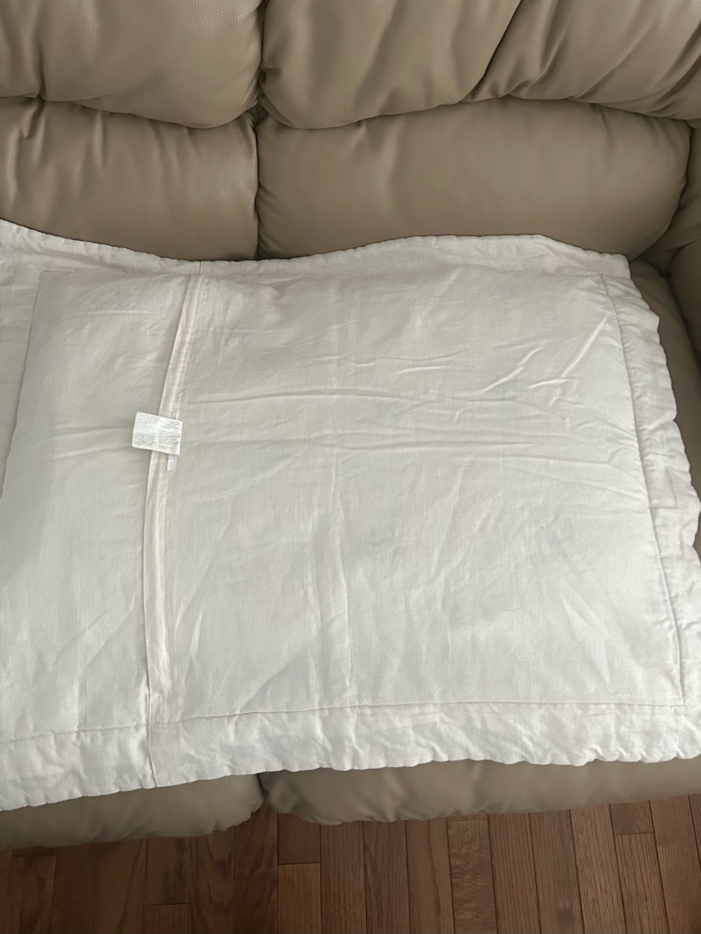 Vintage Double Wedding Ring Quilted Pillow Sham Floral Cottagecore Mauve/Cream - Picture 4 of 6